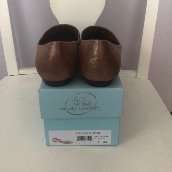 Life Stride Zaela Dark Champagne pointed flats 7 - Picture 4 of 5